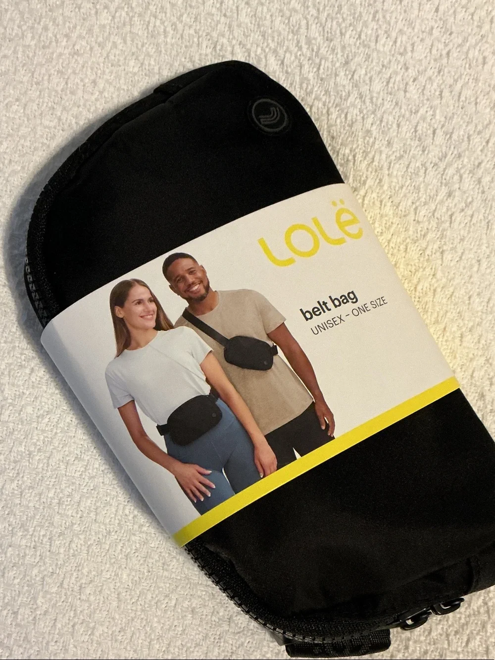 Lole Black Unisex Belt Bag - Compact Zip Pouch